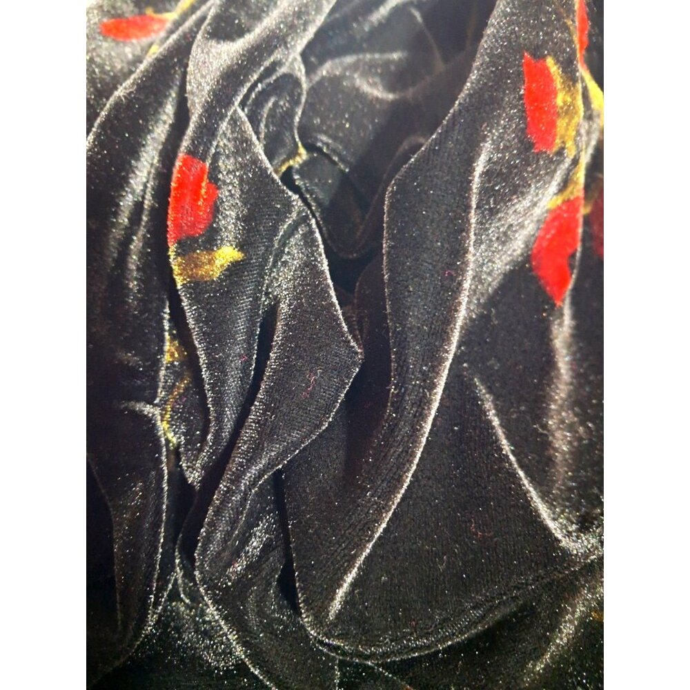 Vintage 90s Kathie Lee Collection Black Velvet Floral 2-Piece Set 90s Maxi Outfi